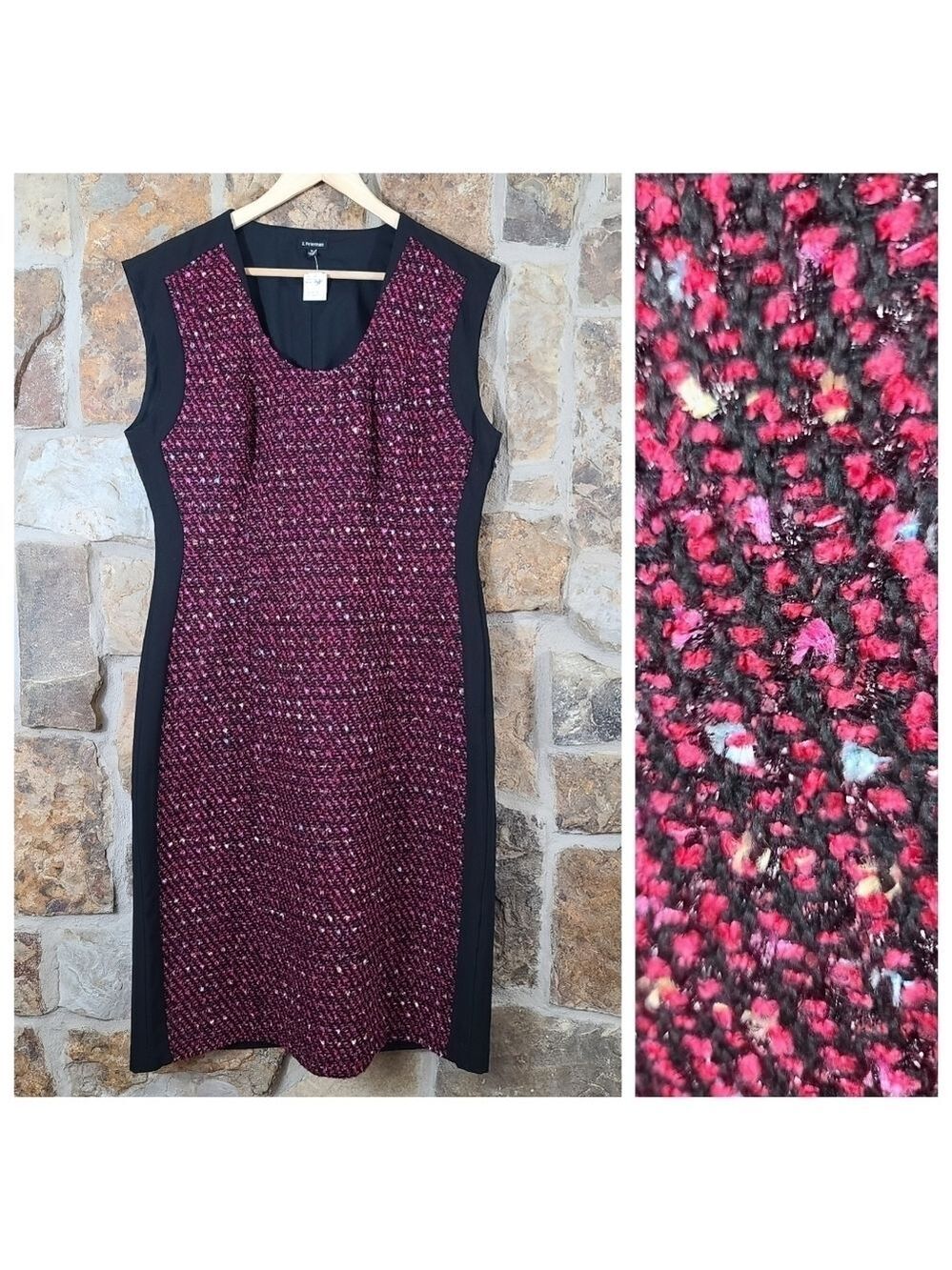 NWT J Peterman 16 Boucle Tweed Sheath Dress